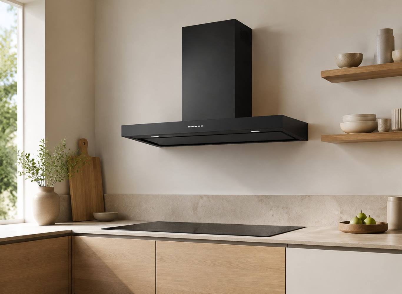 Stillegående Falmec Plane NRS Black 90 cm vegghengt ventilator